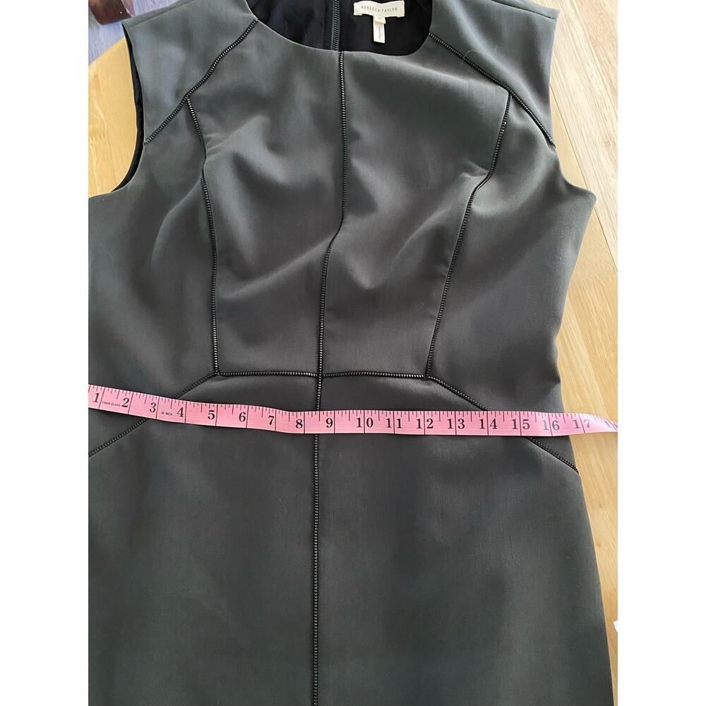 Rebecca Taylor Olive Green Sleeveless Zip Shift Dress - Picture 8 of 9